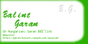 balint garan business card